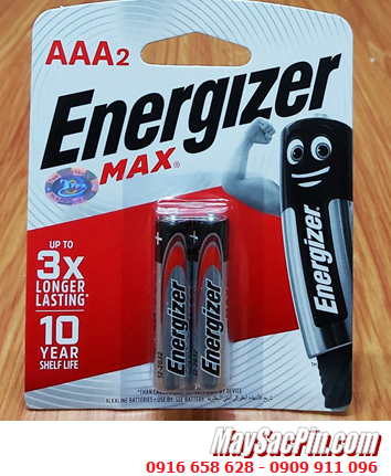 Energizer E92_BP2, LR03; Pin AAA 1.5v Alkaline Energizer E92-BP2 chính hãng (Xuất xứ Singapore) Vỉ 2viên